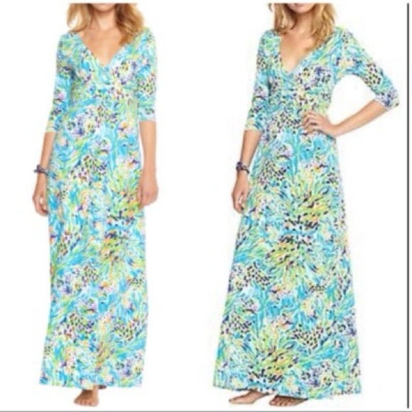 Lilly Pulitzer Dresses & Skirts - Lilly Pulitzer Gloria Maxi dress in Sea Soirée